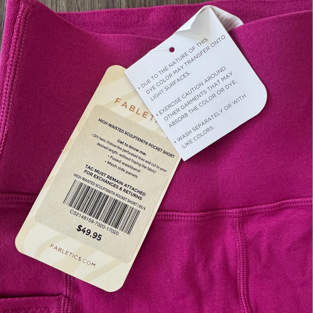 Fabletics High-Waisted SculptKnit Pocket Shorts, Very Berry - Picture 13 of 13